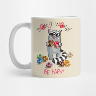 Racoon Donut Worry Mug